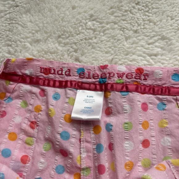 VTG Y2K MUDD Pajama Pants Pink‎ Polka A Dots Sz S Drawstring Lounge Low Raise - Picture 6 of 8